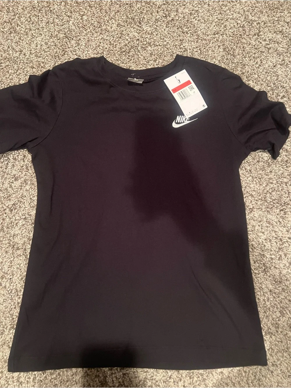 Nike Black Short Sleeve Crewneck Tee with White Swoosh